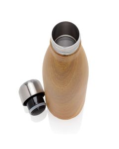 Vakuumisolierte Stainless Steel Flasche mit Holzoptik