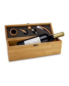 Wein in Bambuskiste
