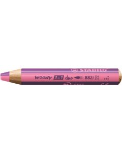 STABILO woody duo Farbstift, pink/erika