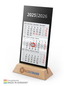 Einblatt-Monatskalender Desktop Wood 3 Bestseller (ab 25 Stück)