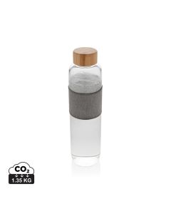 Impact Borosilikat-Glasflasche mit Bambusdeckel