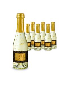 Hasengold - 6 x Goldflockentraum Piccolo 0,2 l - Flasche klar, Kapsel gold