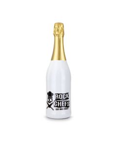 Sekt Cuvée – Flasche weiß-lackiert, 0,75 l
