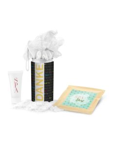 SPA Dose, Wellness-Geschenk in der Dose - Etikett Danke