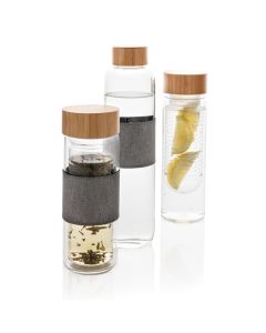 Impact Borosilikat-Glasflasche mit Bambusdeckel