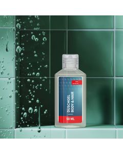 Duschgel Rosmarin-Ingwer, 50 ml, Body Label (R-PET)
