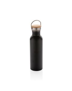 Moderne Stainless-Steel Flasche mit Bambusdeckel