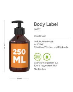 Handreinigungsgel, 250 ml, Body Label (R-PET)