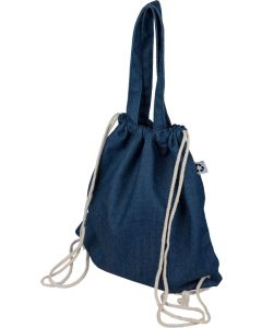 Recycelte Denim-Kordeltasche Dex