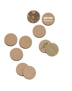 1€ Holz-Chip bedrucken lassen (ab 100 Stück)