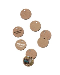 1€ Holz-Chip mit Loch (ab 100 Stück)