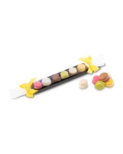 Macaron-Stange mit Schleifen - sechs bunte Macarons (60 g)