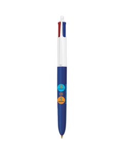 BIC® 4 Colours® Kugelschreiber Marineblau mit Werbebotschaft bedruckt.