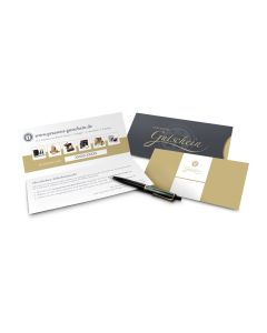 Geschenkgutschein Gold, Kategorie 35 €, große Auswahl an Präsenten, Lifestyle- und Wellnessprodukten