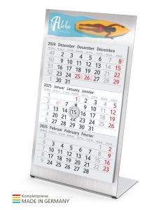 Einblatt-Monatskalender Desktop 3 Steel Bestseller (ab 25 Stück)