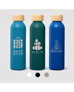 Eden Trinkflasche mit Bambusverschluss aus recyceltem Edelstahl - 590 ml