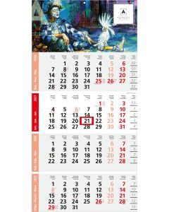 Einblatt-Monatskalender Logic 4 Post A Premium rot