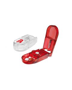 Pillendose mit Tablettenteiler transparent (ab 100 Stück)