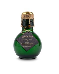 Kleinste Sektflasche der Welt! Anhänger in schwarz - Ohne Geschenkkarton, 125 ml