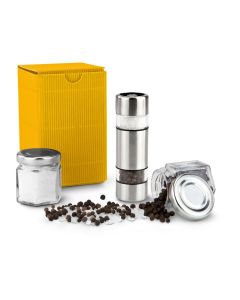 Salz & Pfeffer im Miniformat, gelbe Verpackung