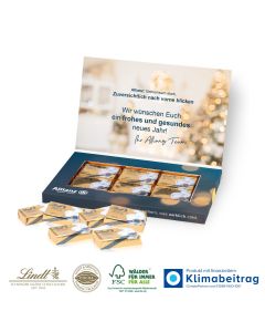 Lindt Schokotäfelchen in Präsentbox Business zu Weihnachten (ab 100 Stück)
