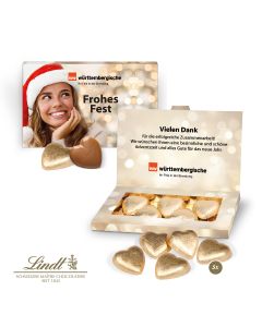 Lindt Schokotäfelchen in Präsentbox Business zu Weihnachten (ab 100 Stück)