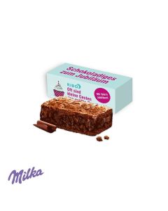 Milka Choco Brownie auf bedruckter Schiebeverpackung