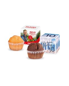 Muffin Mini im Werbewürfel zu Ostern 14g bedrucken (ab 500 Stück)