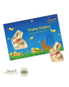 Lindt Promotion-Card mit Goldhase 10g als Grußkarte bedrucken (ab 250 Stück)