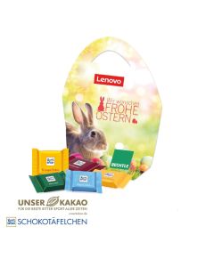 Premium Osterei mit Ritter SPORT Schokotäfelchen 50g bedrucken (ab 100 Stück)