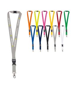 Polyester-Schlüsselband 20mm mit Schnalle und Haken
