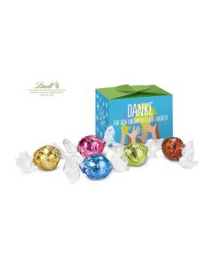 Lindt süßes Danke, Pralinenschachtel mit Globus, 5 Lindorkugeln für Ihre Mitarbeiter (ca. 75 g)