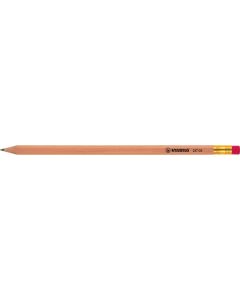 STABILO Grafitstift 6-kant natur mit Radiergummi