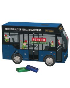 Sarotti Adventskalender Bus bedrucken (ab 256 Stück)