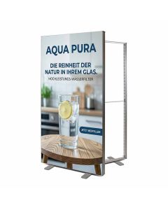 Mobile LED Werbewand SEG 85x200 beidseitig mit Werbung bedrucken