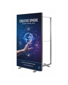 Mobile LED Werbewand SEG 100x240 beidseitig mit Werbung bedrucken