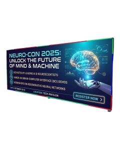 LED Werbewand Neon SEG 600x250 beidseitig mit Werbung bedrucken