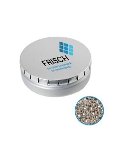 Runde Click-Blechdose Classic 53 mm mit Silberglitzer Milchschokolade individuell bedruckt (ab 50 Stück)