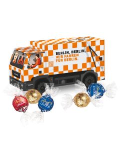 Pralinés von Lindt Lindor als 3D Präsent LKW bedrucken (ab 100 Stück)