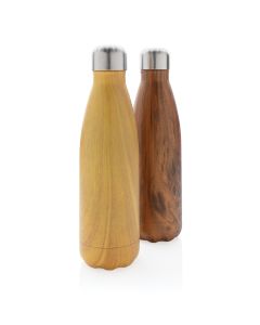 Vakuumisolierte Stainless Steel Flasche mit Holzoptik