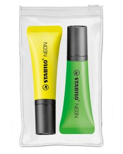 STABILO NEON 2er Zip-Etui Leuchtmarkierer
