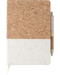 Cork-Line Notizbuch aus Kork und Leinen und Kugelschreiber aus Weizenstroh Kenzo