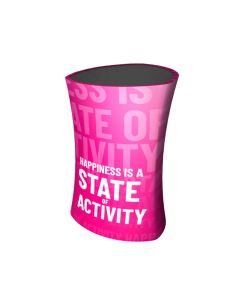 Dreieck Textil Messetheke als Triangle Counter mit Logo bedrucken