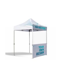 Pavillon mit Zeltwand auf Tischhöhe individuell mit Logo bedrucken