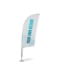 Express Mini Beachflag Halbrund als Tischfahne oder Autofahne bedrucken