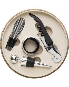 Weinset aus PU mit Korkoptik Milana