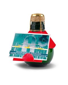 Kleinste Sektflasche der Welt! rot mit Visitenkarteneinschub - Ohne Geschenkkarton, 125 ml