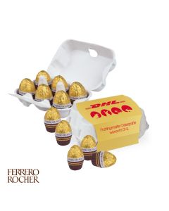 Ferrero Rocher goldene Schokoladen Eier in Eierkarton individuell gestalten.
