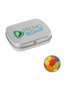 Gewölbte Scharnierblechdose mit Jelly Beans individuell gestalten (ab 50 Stück)