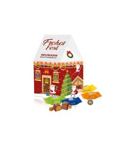 3D Präsent Weihnachtshaus Ritter SPORT Schokowürfel (ab 100 Stück)
